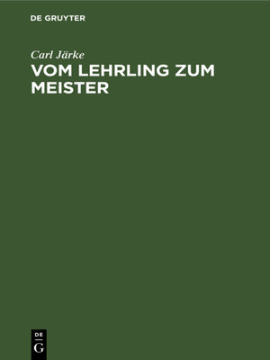 cover image of Vom Lehrling zum Meister